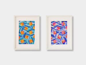 Warm-Kalt Kontrast 1 + 2, je 32 x 42 cm (gerahmt)